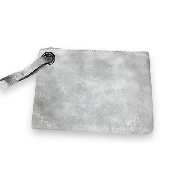 CC-US Oversized Envelope Clutch Handbag Soft Leather Grey Size 12” x 9” - Picture 1 of 8